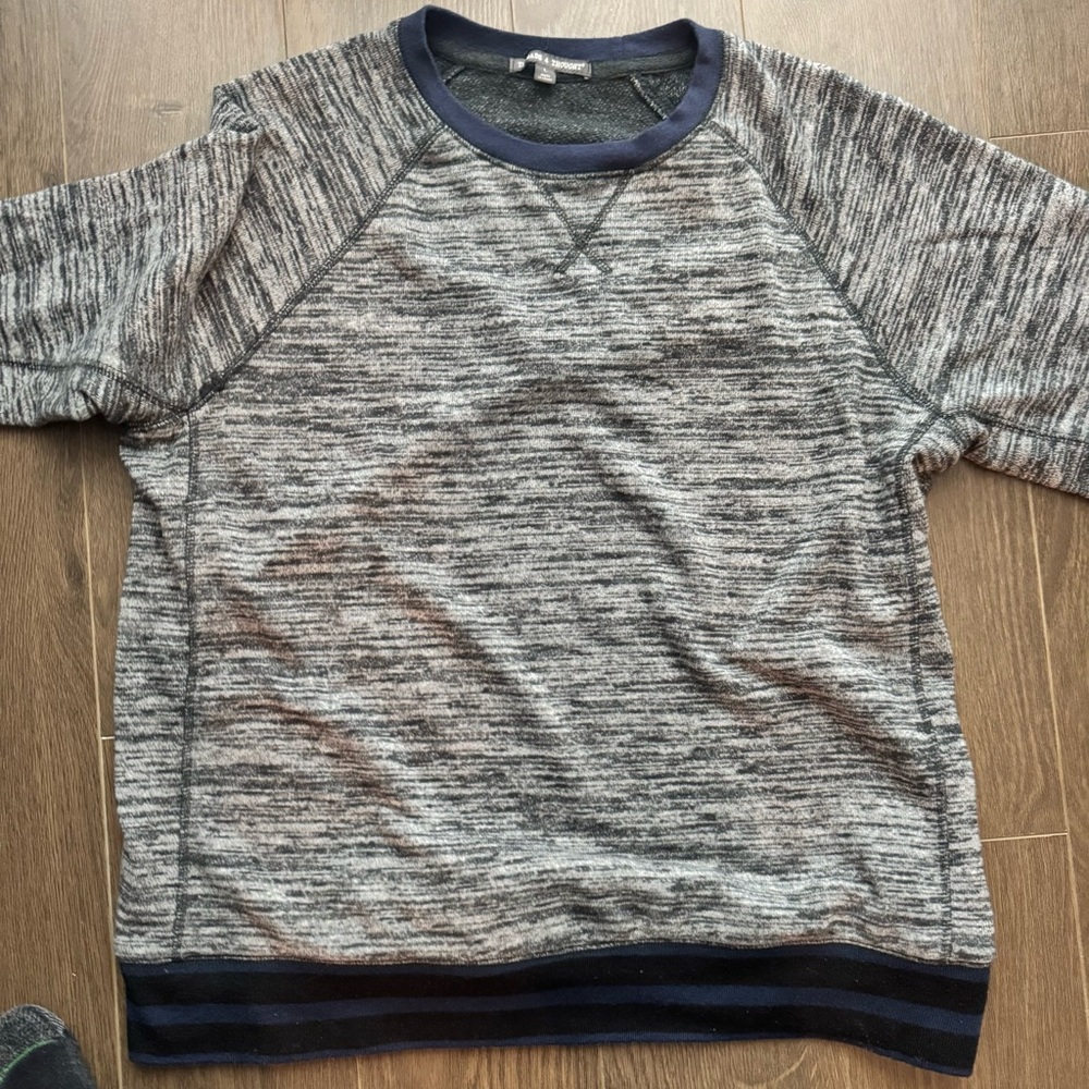 Threads 4 Thought Gray and Blue Crewneck Sweater